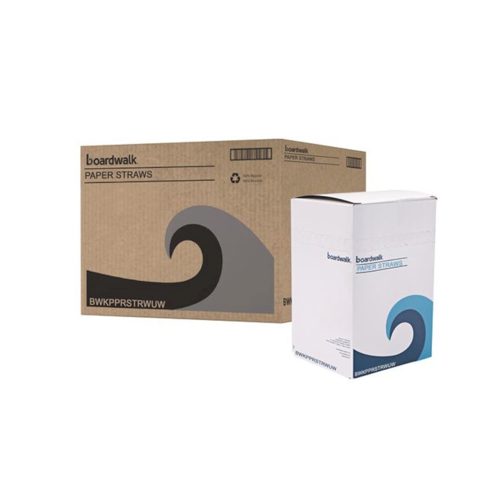 Unwrapped Paper Straws, 7.75 x 0.25, White, 4,800/Carton. Picture 1