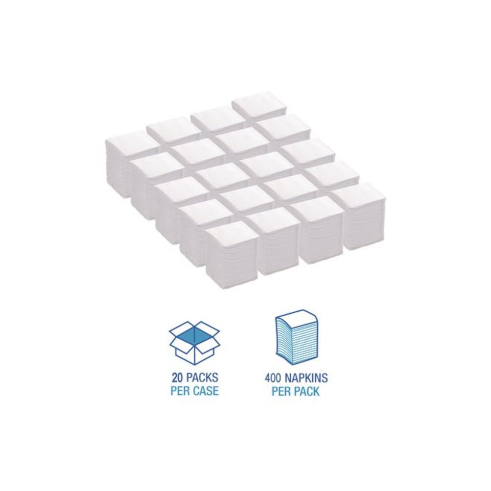Low-Fold Dispenser Napkins, 1-Ply, 7 x 12, White, 400/Pack, 20 Packs//Carton. Picture 4