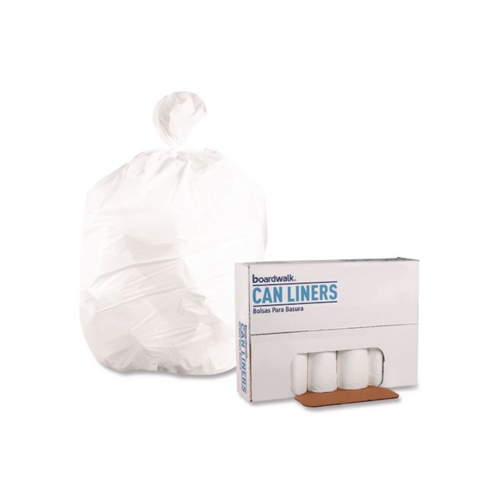 High-Density Can Liners, 30 gal, 10 mic, 30" x 36", Natural, Perforated Roll, 25 Bags/Roll, 20 Rolls/Carton. Picture 1