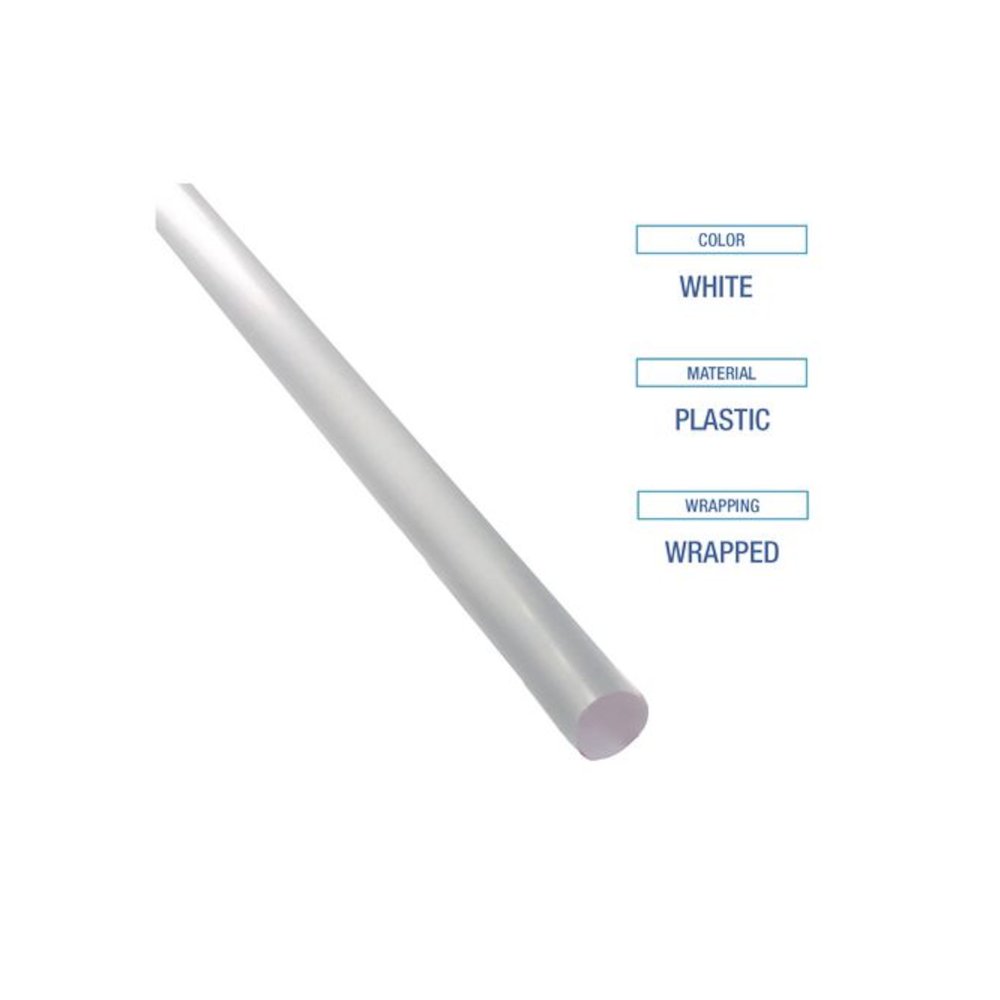 Wrapped Giant Straws, 10.25", Polypropylene, Clear, 100/Pack, 10 Packs/Carton. Picture 5