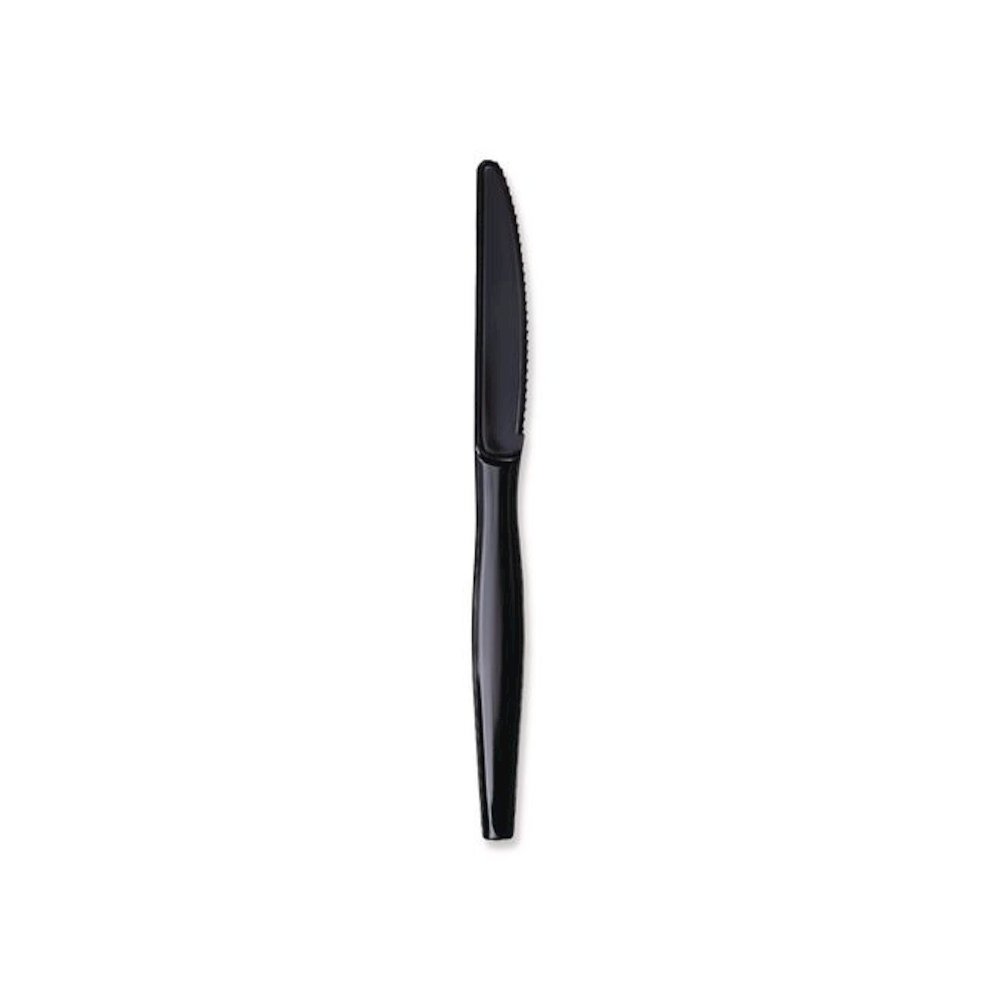 Heavyweight Wrapped Polypropylene Cutlery, Knife, Plastic, Black, 1,000/Carton. Picture 6