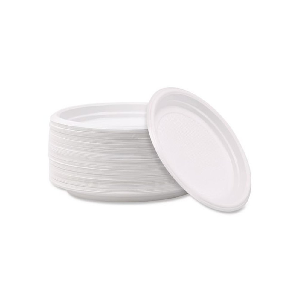 Hi-Impact Plastic Dinnerware, Plate, 6" dia, White, 1,000/Carton. Picture 2