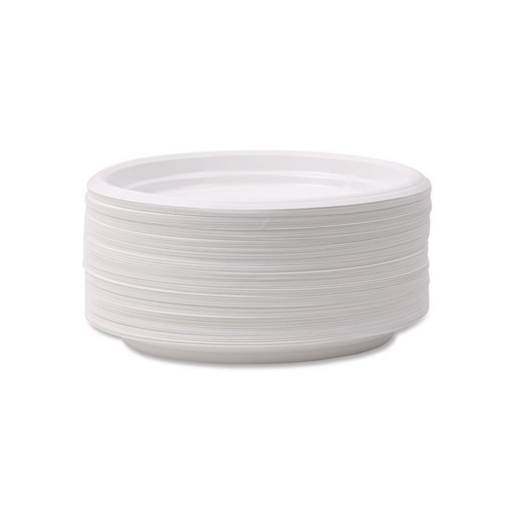 Hi-Impact Plastic Dinnerware, Plate, 6" dia, White, 1,000/Carton. Picture 3