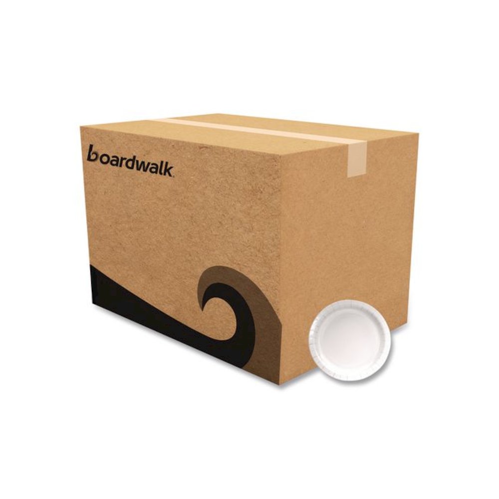 Paper Dinnerware, Plate, 9" dia, White, 1,000/Carton. Picture 1