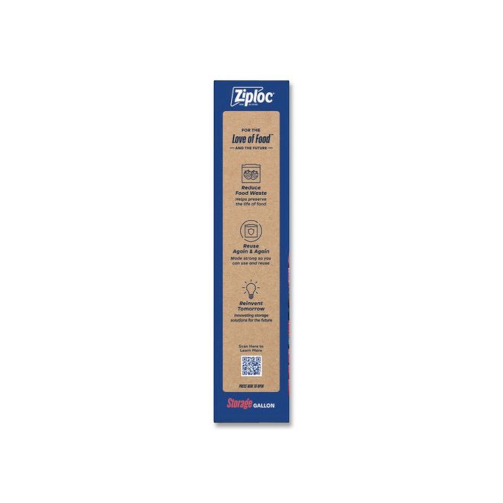 Double Zipper Storage Bags, Triple System Seal, Gallon, 9.6" x 12.1", Clear, 22 Bags/Box, 12 Boxes/Carton. Picture 3