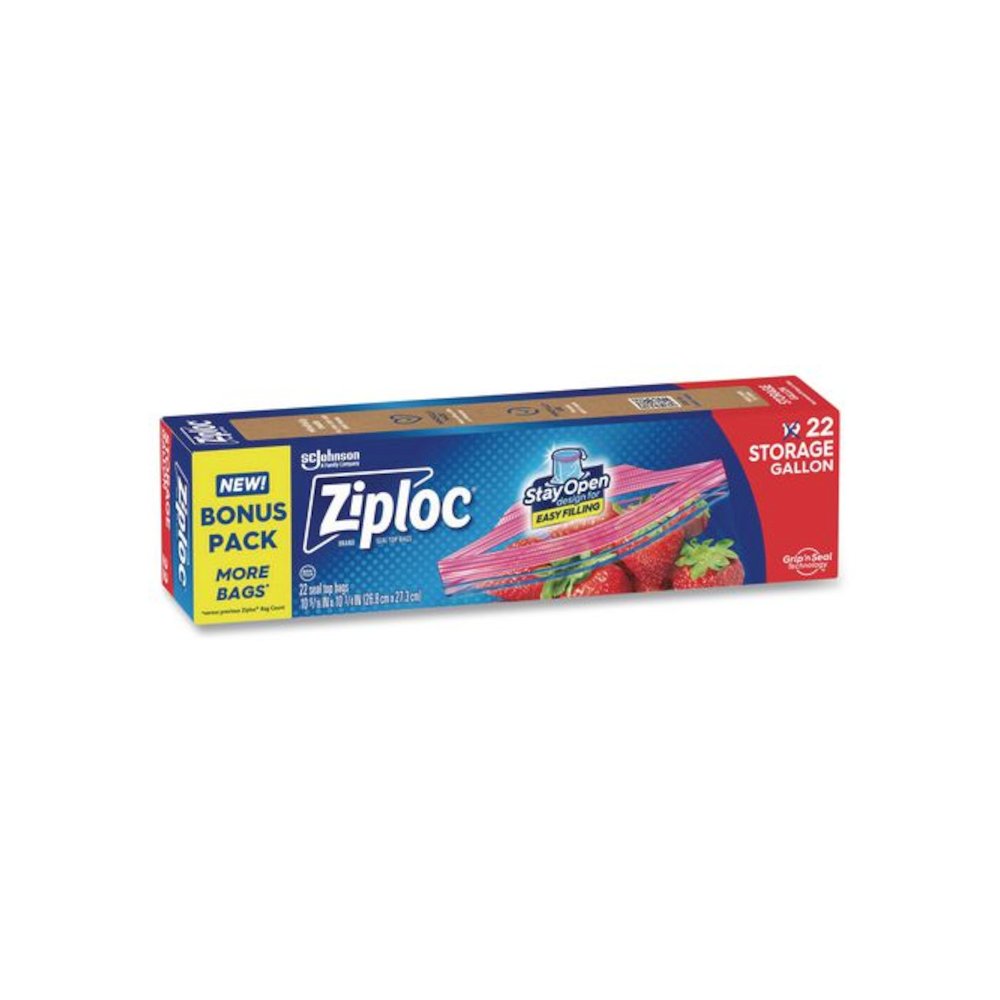 Double Zipper Storage Bags, Triple System Seal, Gallon, 9.6" x 12.1", Clear, 22 Bags/Box, 12 Boxes/Carton. Picture 4