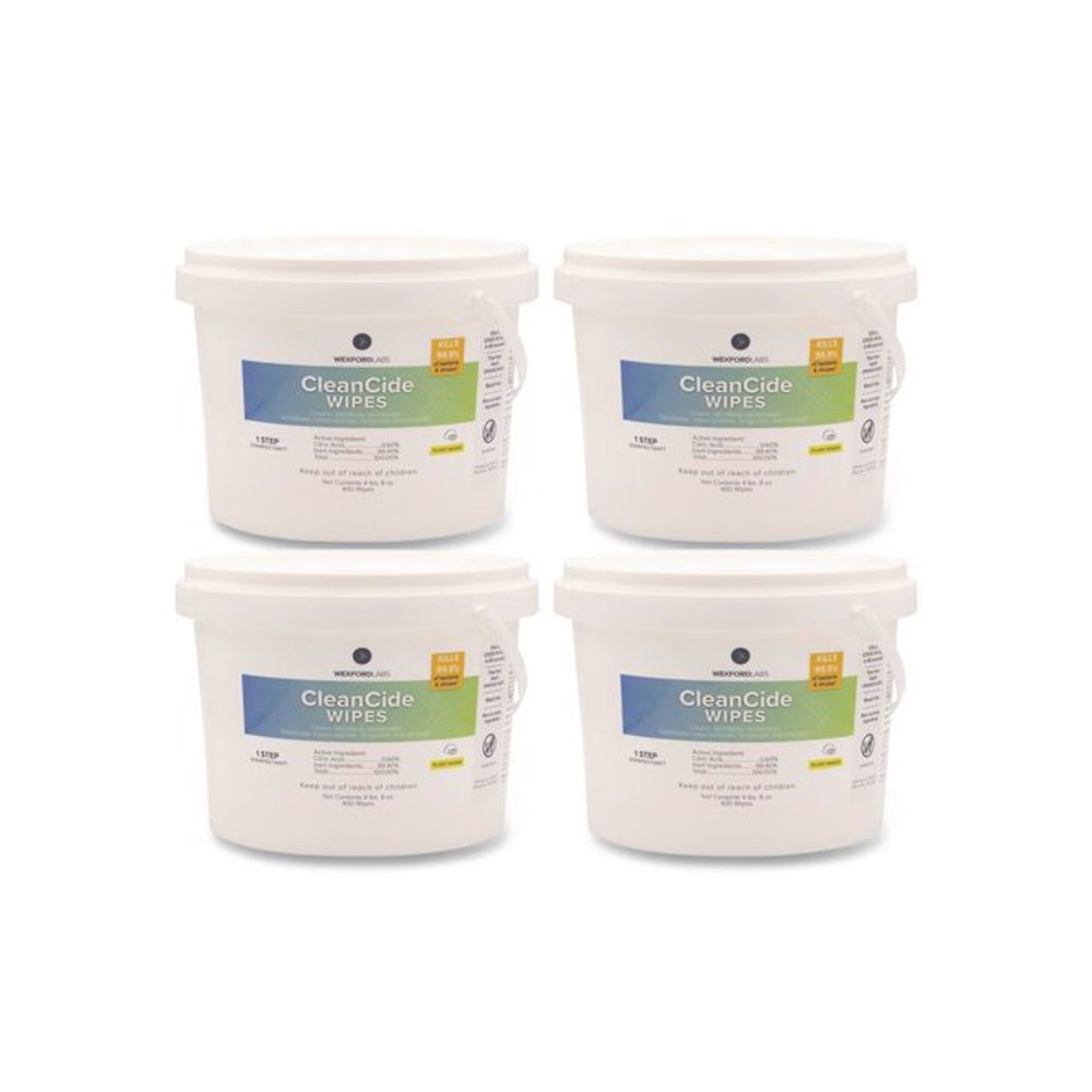 CleanCide Disinfecting Wipes, 1-Ply, 8 x 5.5, Fresh Scent, White, 400/Tub, 4 Tubs/Carton. Picture 1