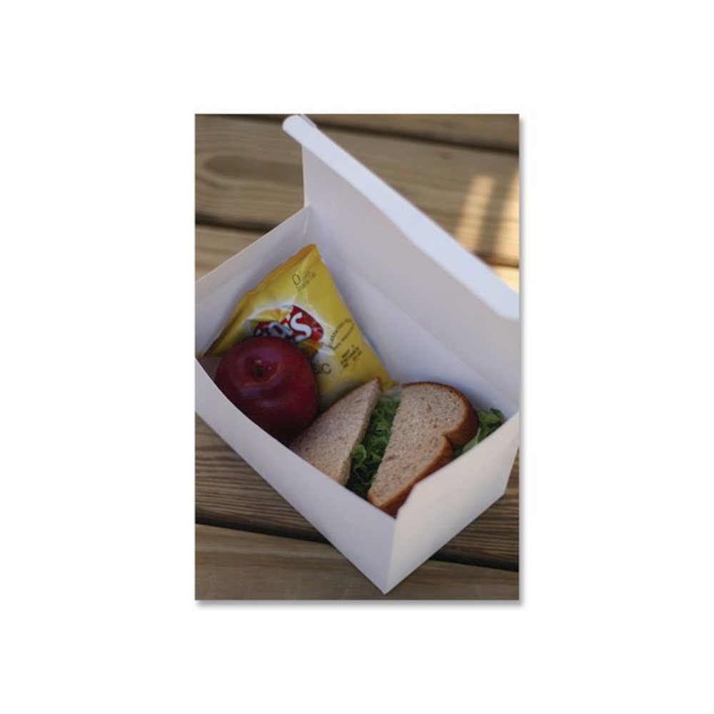 Carryout Boxes, 9 x 5 x 4, White, Paper, 250/Carton. Picture 2
