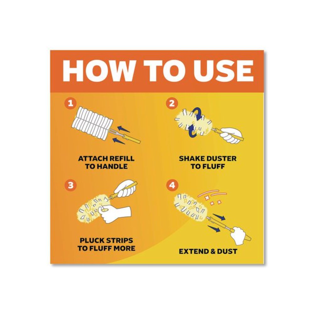 Heavy Duty Dusters Starter Kit, Handle Extends to 3 ft, 1 Handle with 12 Duster Refills. Picture 4