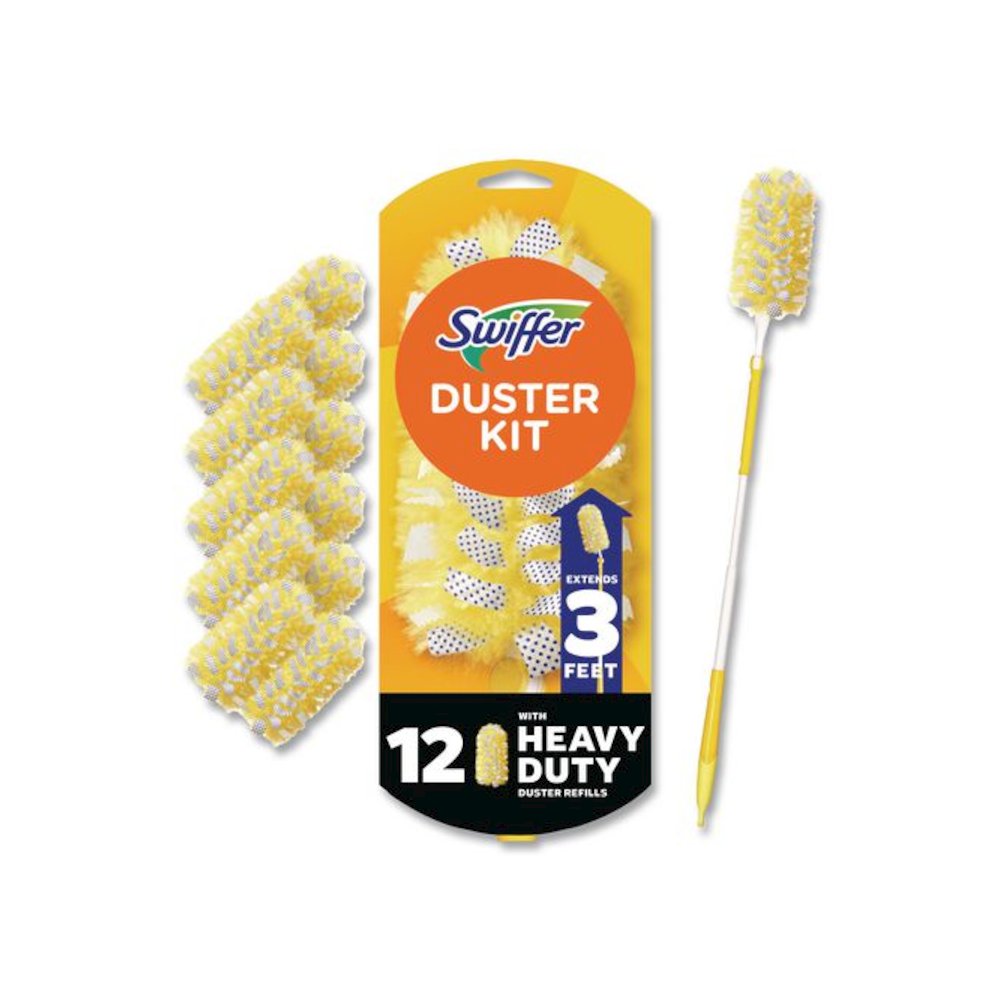 Heavy Duty Dusters Starter Kit, Handle Extends to 3 ft, 1 Handle with 12 Duster Refills. Picture 1
