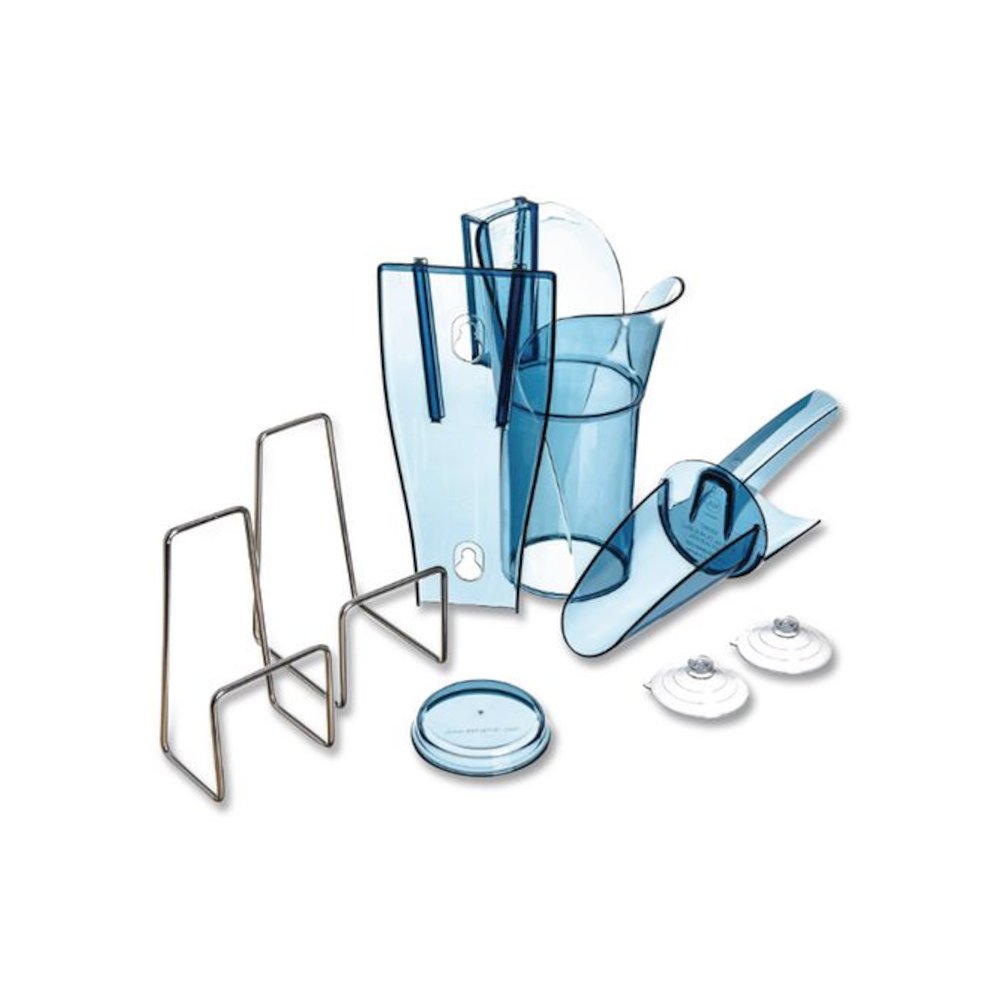 Saf-T-Scoop and Guardian System for Ice Machines, 6 oz to 10 oz Ice Scoop, Transparent Blue. Picture 4