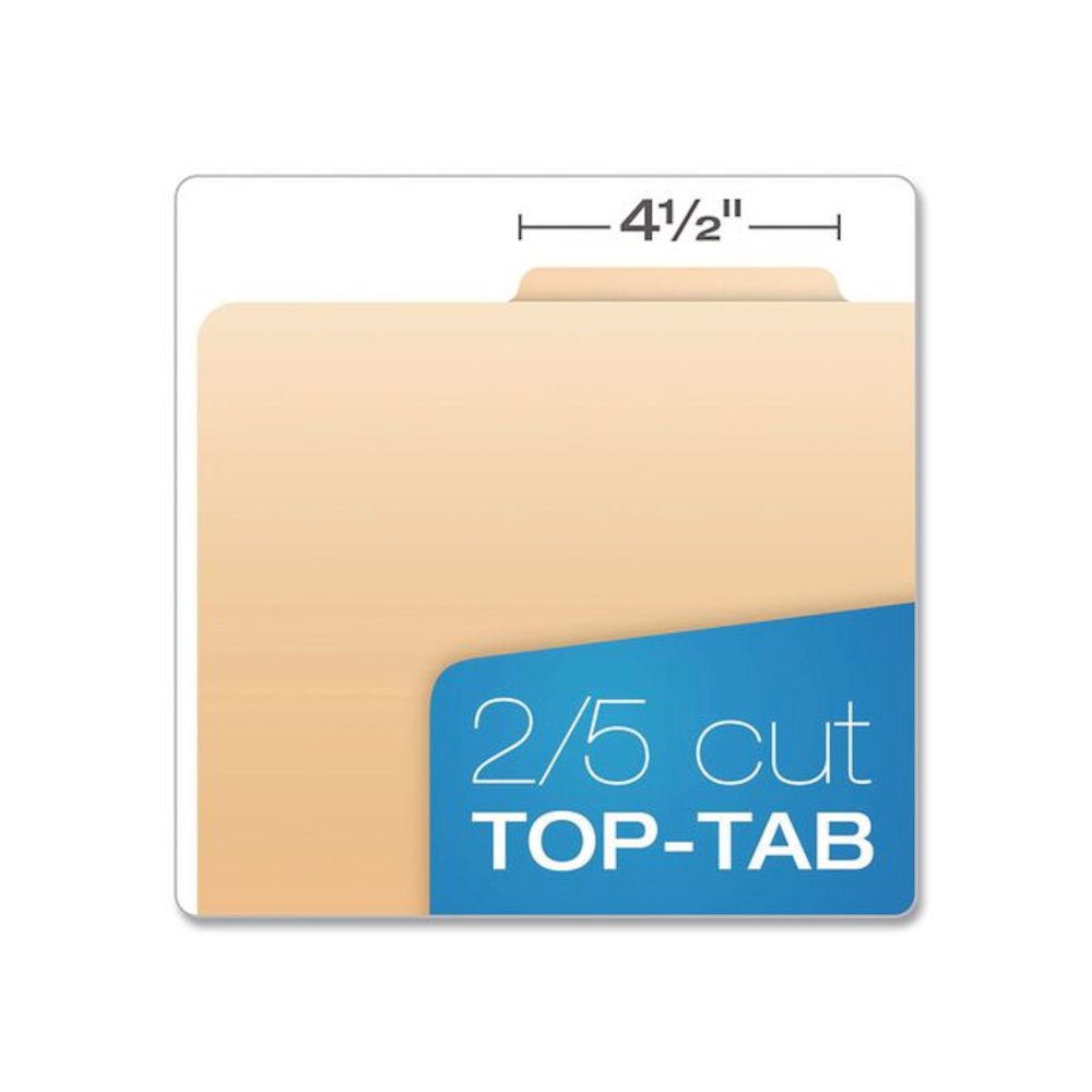 Manila Top Tab Classification Folders, 2/5-Cut Tab, Expands 1.75", 2 Dividers, 6 Fasteners, Letter Size, Manila, 10/Box. Picture 5