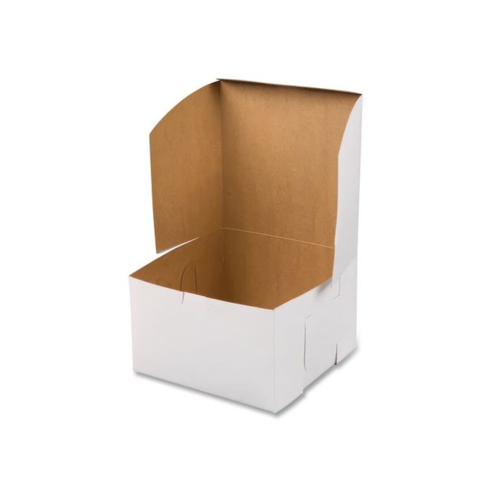 White One-Piece Non-Window Bakery Boxes, 8 x 8 x 5, White, Paper, 100/Carton. Picture 2