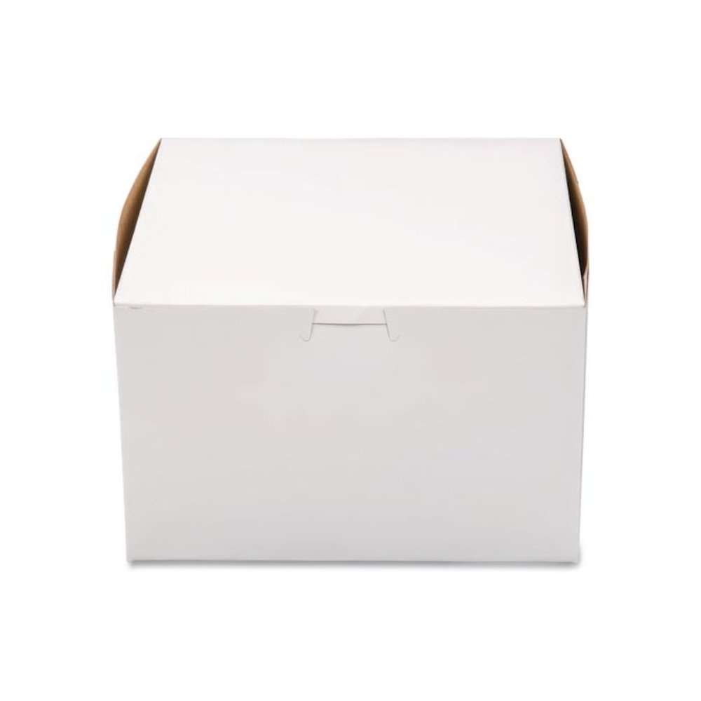 White One-Piece Non-Window Bakery Boxes, 8 x 8 x 5, White, Paper, 100/Carton. Picture 3