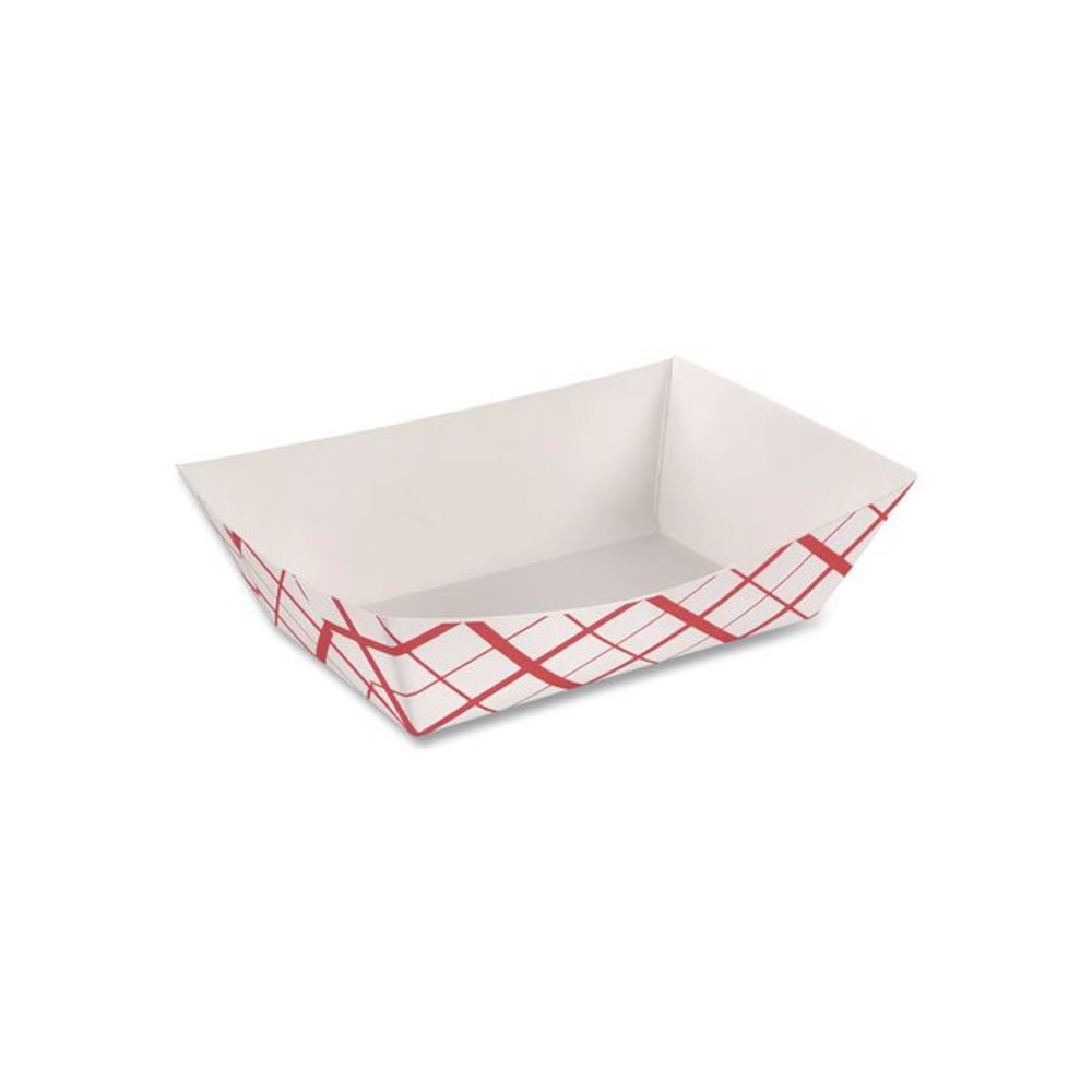 Paper Food Baskets, 2 lb Capacity, Red/White, Paper, 1,000/Carton. Picture 2