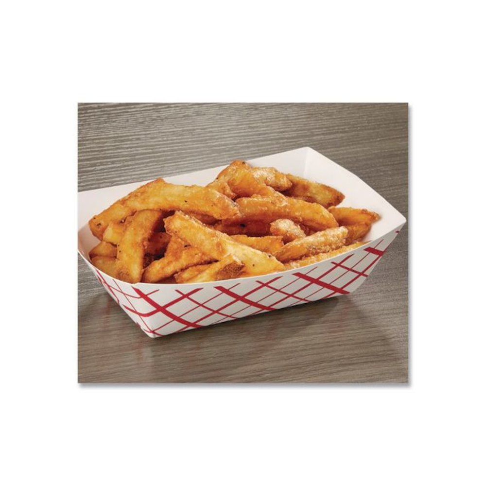 Paper Food Baskets, 2 lb Capacity, Red/White, Paper, 1,000/Carton. Picture 3