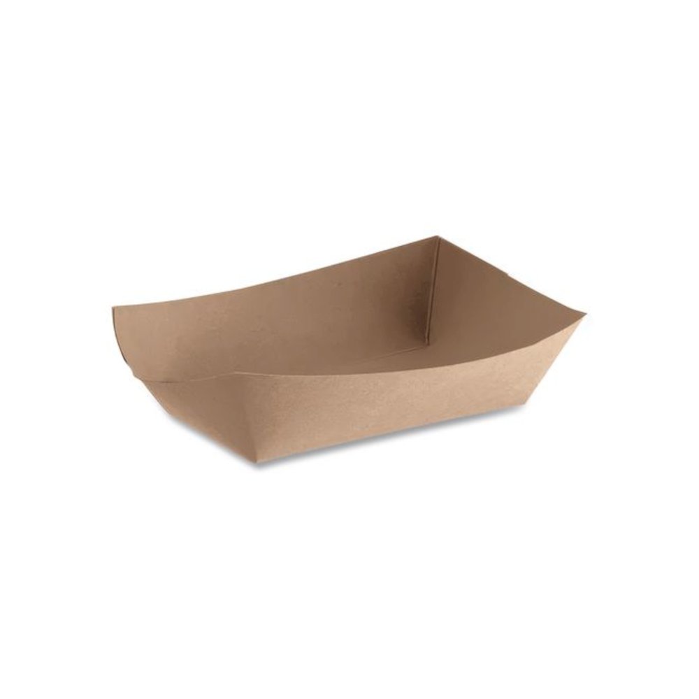 Eco Food Trays, 1 lb Capacity, Brown, Paper, 1,000/Carton. Picture 2