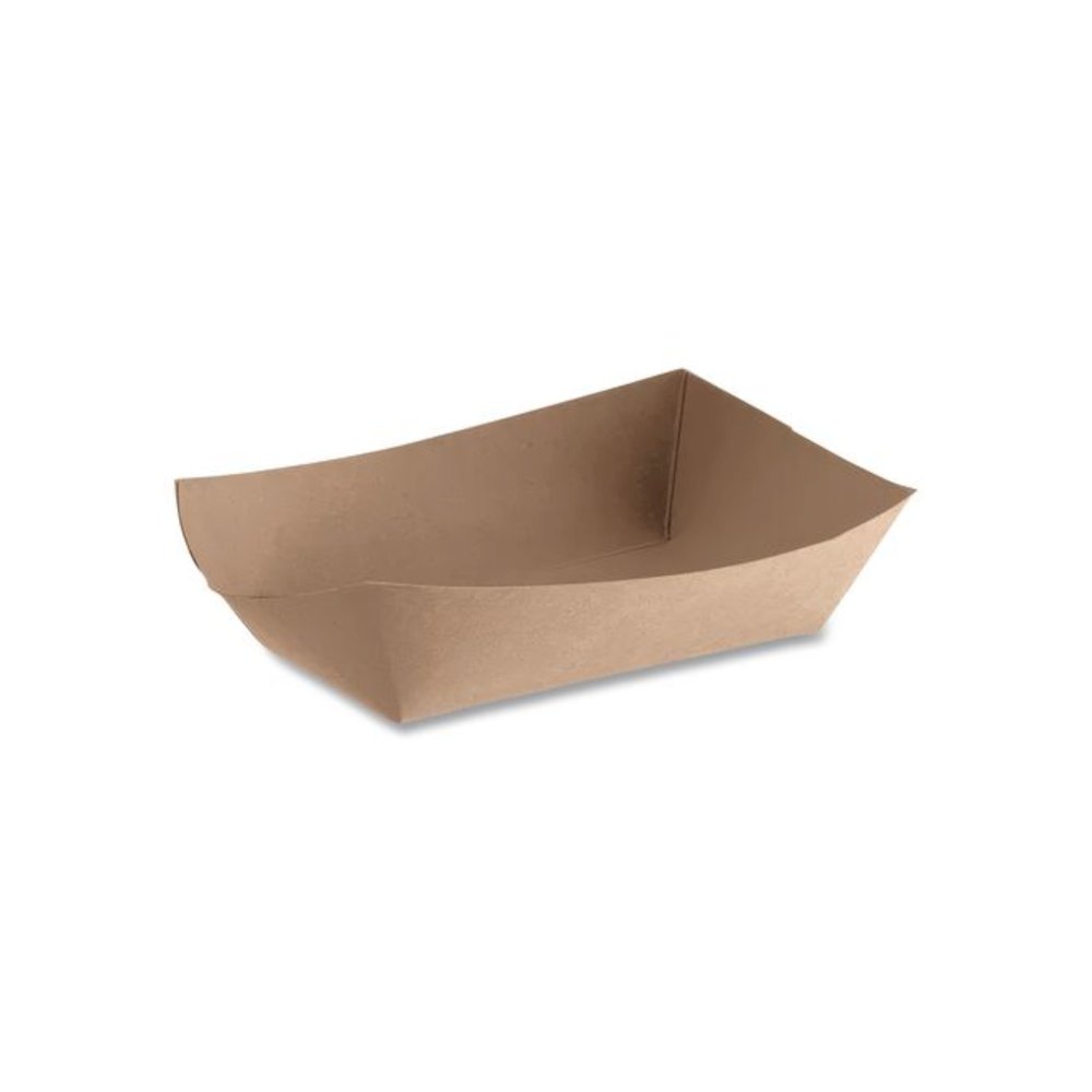 Eco Food Trays, 2 lb Capacity, Brown, Paper, 1,000/Carton. Picture 2