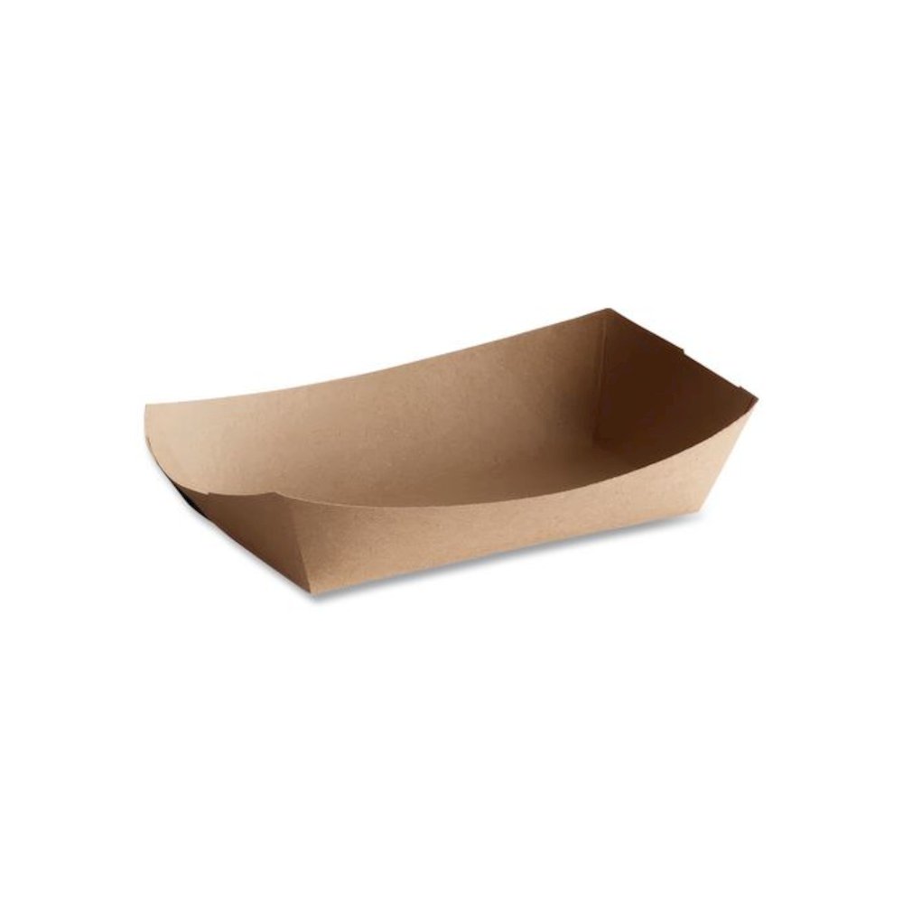 Eco Food Trays, 5 lb Capacity, Brown, Paper, 500/Carton. Picture 2