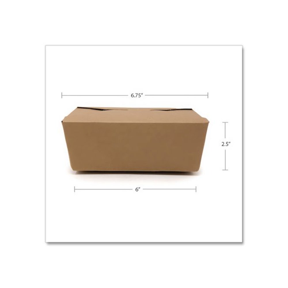 ChampPak Carryout Boxes, #3, 7.75 x 5.5 x 2.5, Brown, Paper, 200/Carton. Picture 4