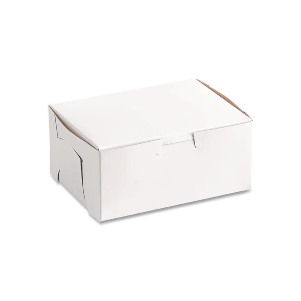 White One-Piece Non-Window Bakery Boxes, 6 x 6 x 3, White, Paper, 250/Carton. Picture 3