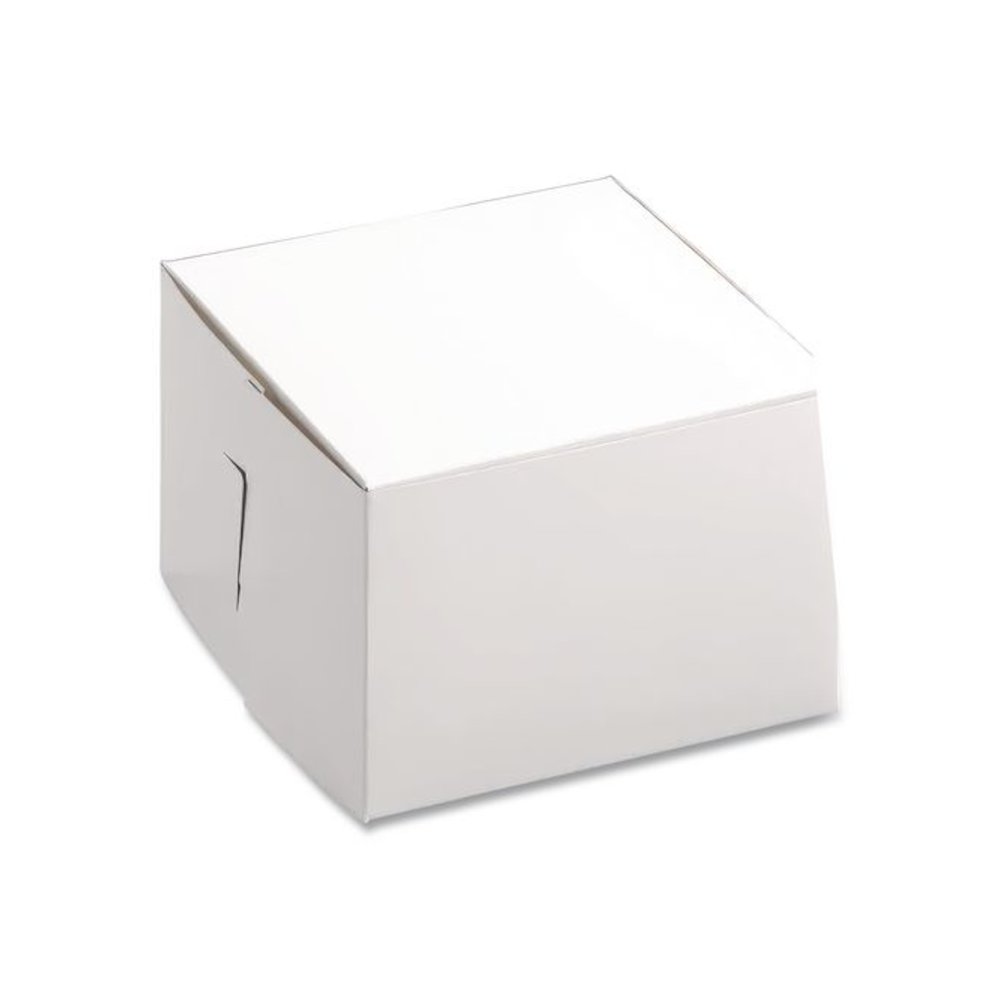 White One-Piece Non-Window Bakery Boxes, 6 x 6 x 4, White, Paper, 250/Bundle. Picture 3