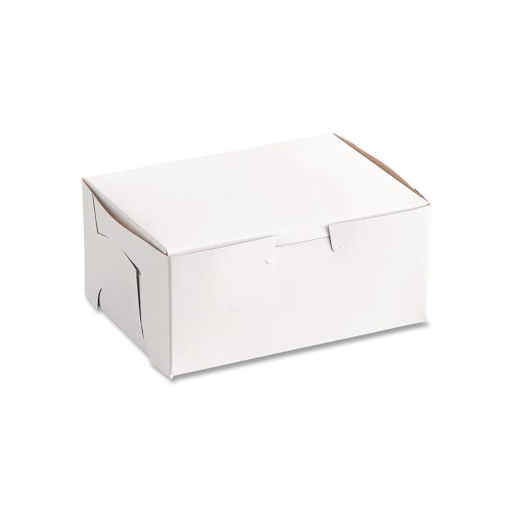 White One-Piece Non-Window Bakery Boxes, 6.25 x 3.75 x 2.13, White, Paper, 250/Bundle. Picture 3