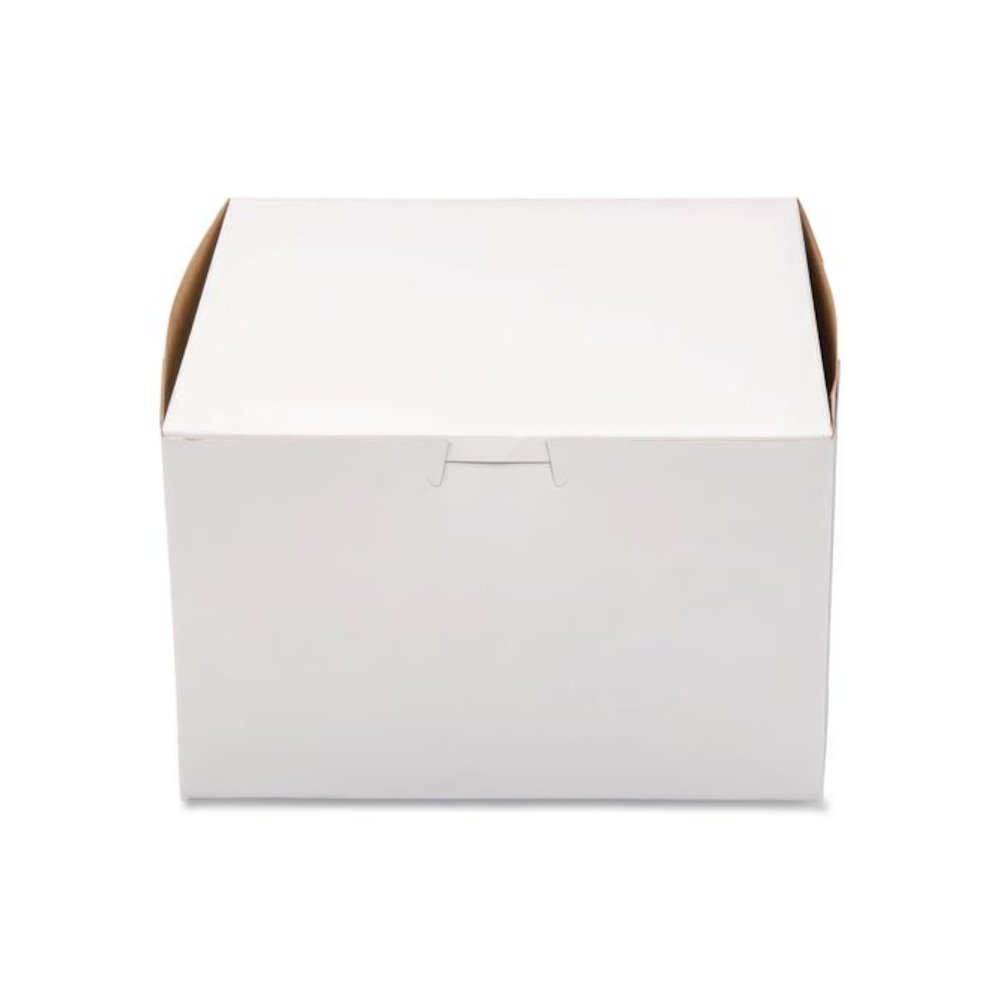 White One-Piece Non-Window Bakery Boxes, 8 x 8 x 4, White, Paper, 250/Carton. Picture 3