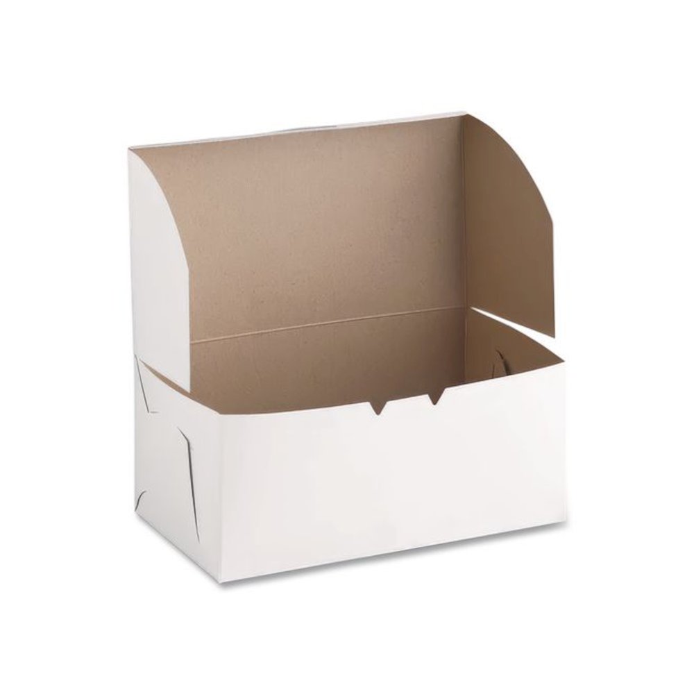 White One-Piece Non-Window Bakery Boxes, 4 x 9 x 5, White, Paper, 250/Carton. Picture 2