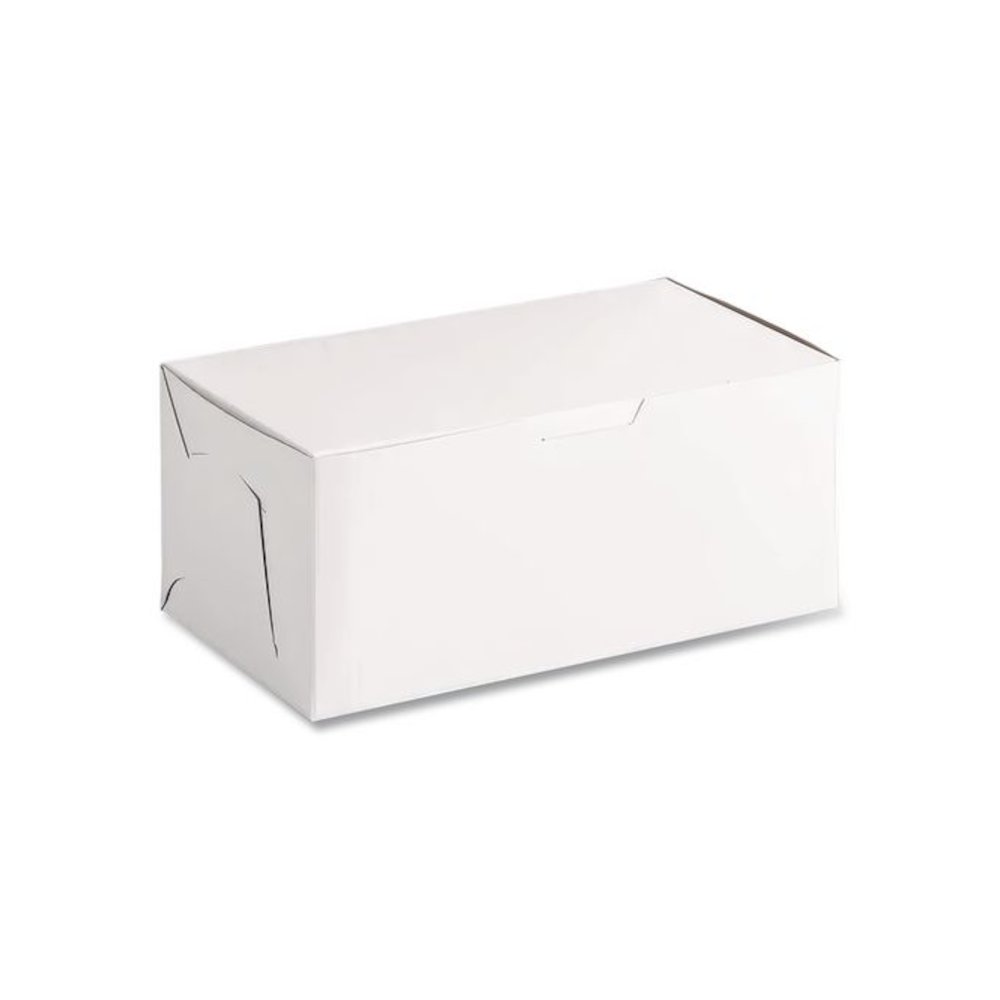 White One-Piece Non-Window Bakery Boxes, 4 x 9 x 5, White, Paper, 250/Carton. Picture 3