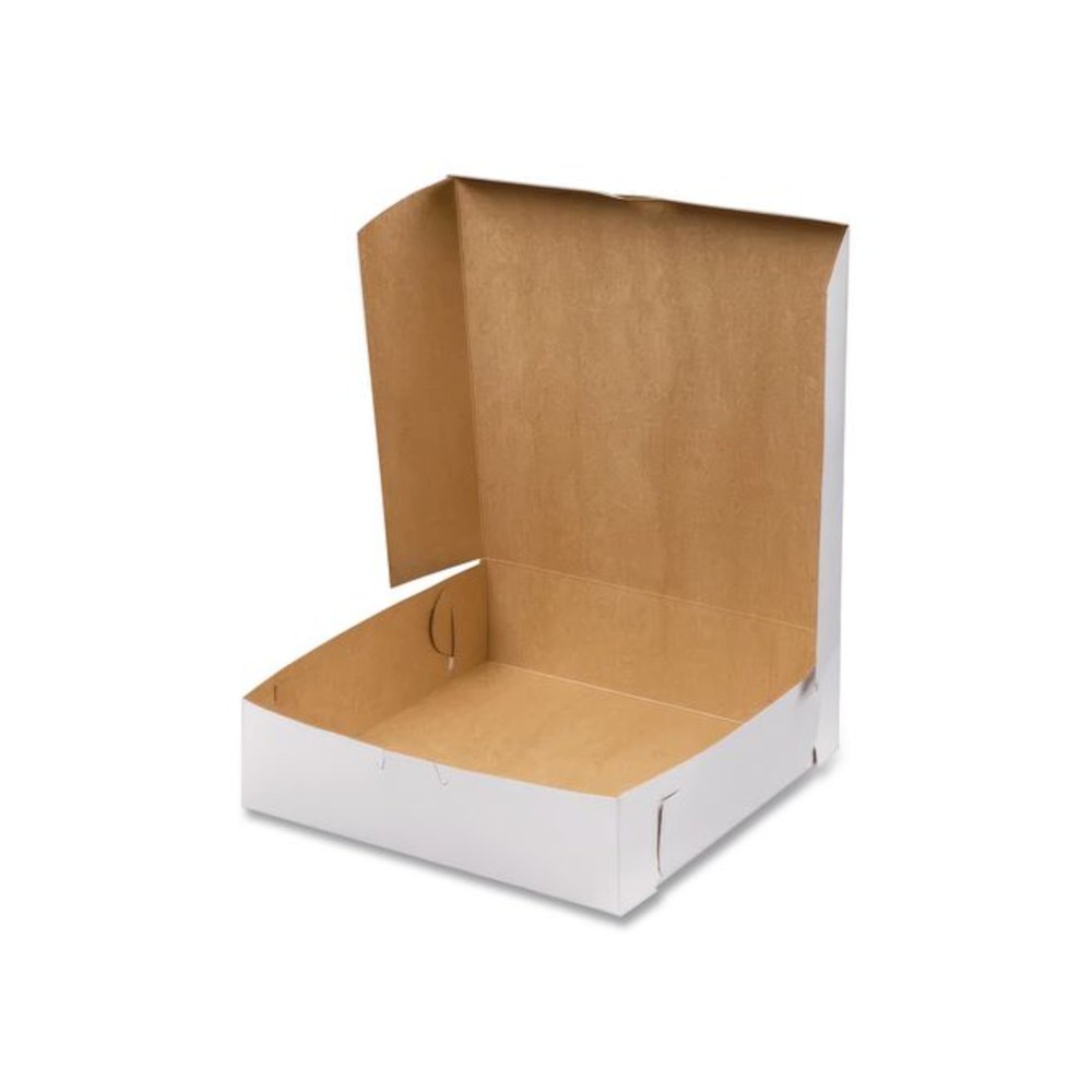 White One-Piece Non-Window Bakery Boxes, 9 x 9 x 2.5, White, Paper, 250/Carton. Picture 2