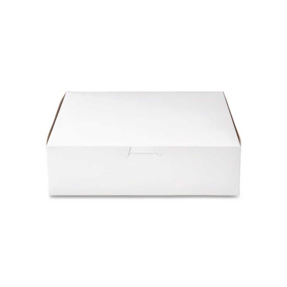 White One-Piece Non-Window Bakery Boxes, 9 x 9 x 2.5, White, Paper, 250/Carton. Picture 3