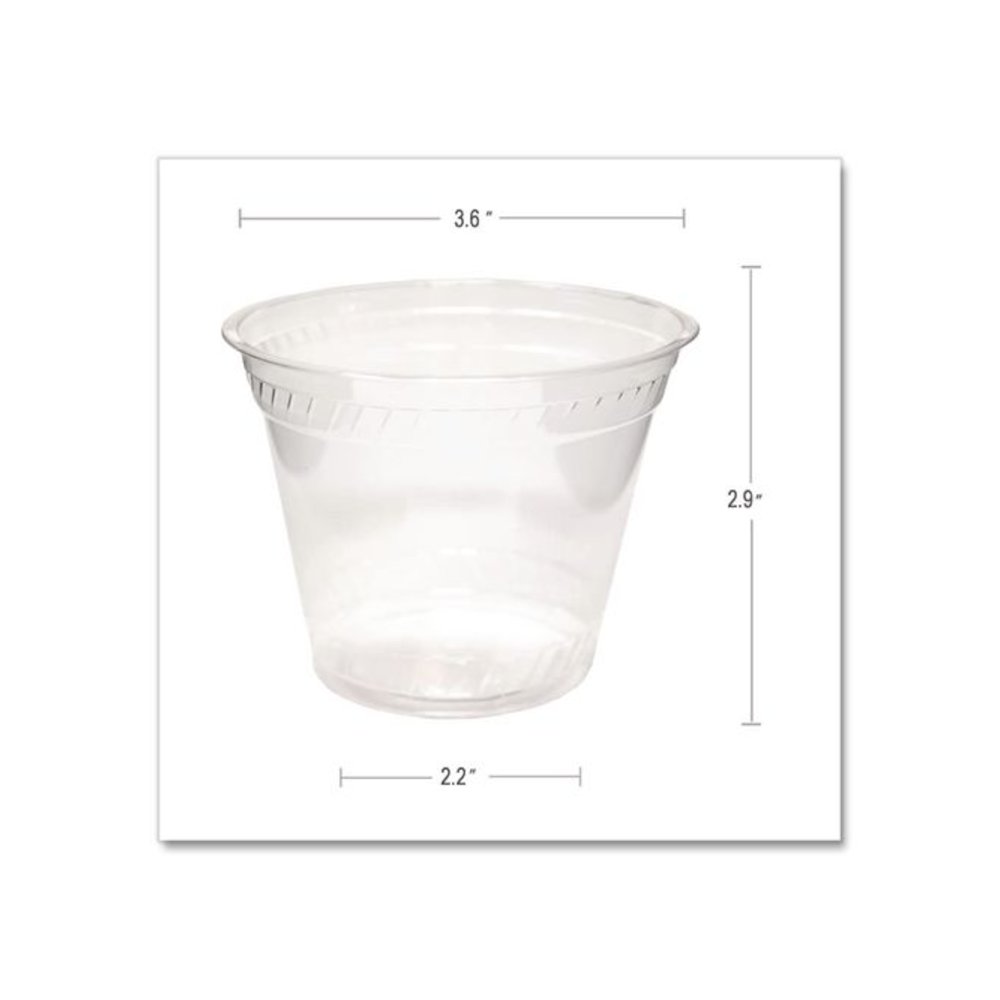 Greenware Cold Drink Cups, Old-Fashioned Cup, 9 oz, Sugarcane, Clear, 50/Sleeve, 20 Sleeves/Carton. Picture 4