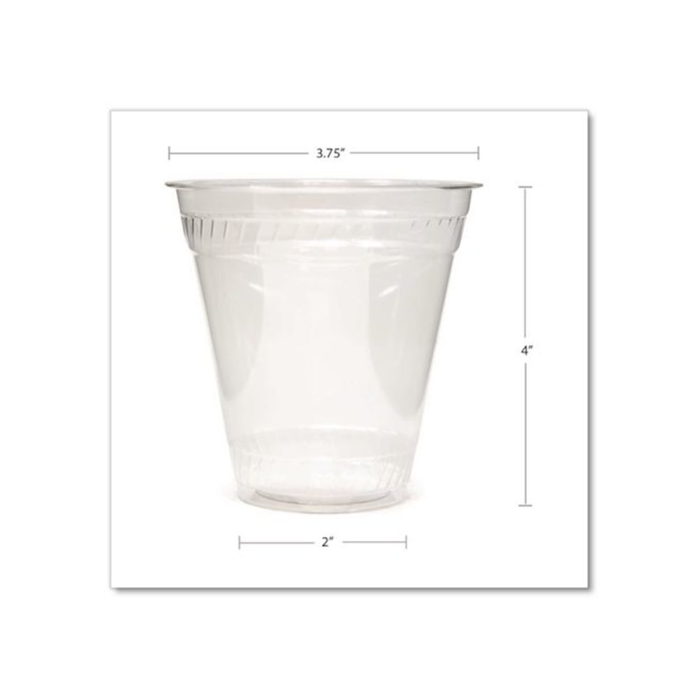 Greenware Cold Drink Cups, Squat, 12 oz to 14 oz, Sugarcane, Clear, 1,000/Carton. Picture 4