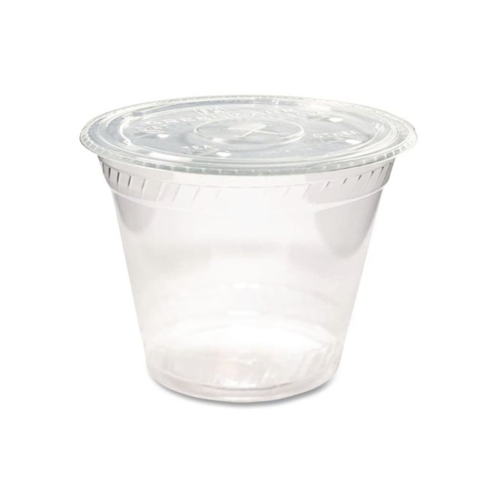 Greenware Cold Drink Lids, Fits 9 oz Old Fashioned Cups/12 oz Squat Cups/20 oz Cups, Plastic, Clear, 1,000/Carton. Picture 3
