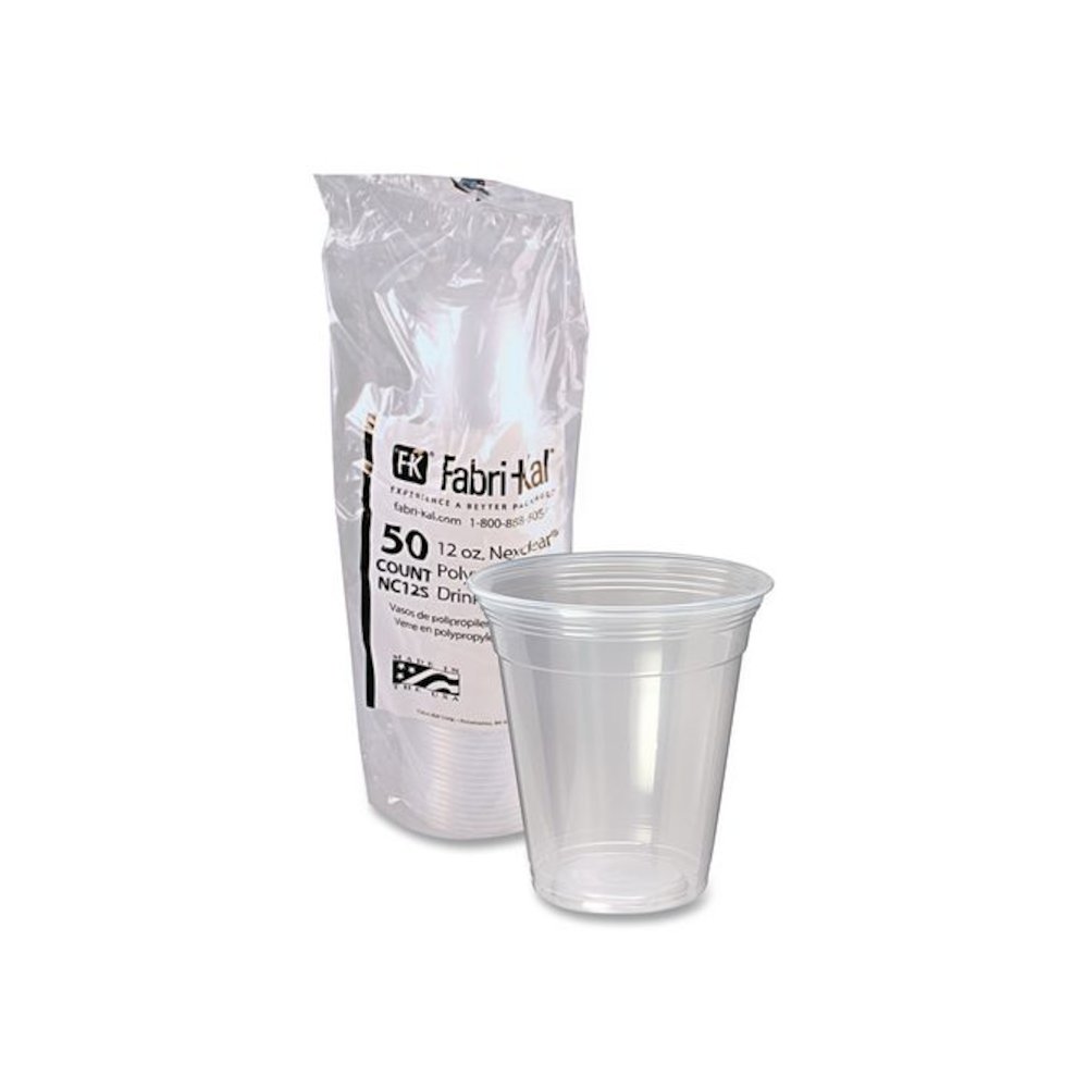 Nexclear Polypropylene Drink Cups, 12 to 14 oz, Plastic, Clear, 50/Bag, 20 Bags/Carton. Picture 4