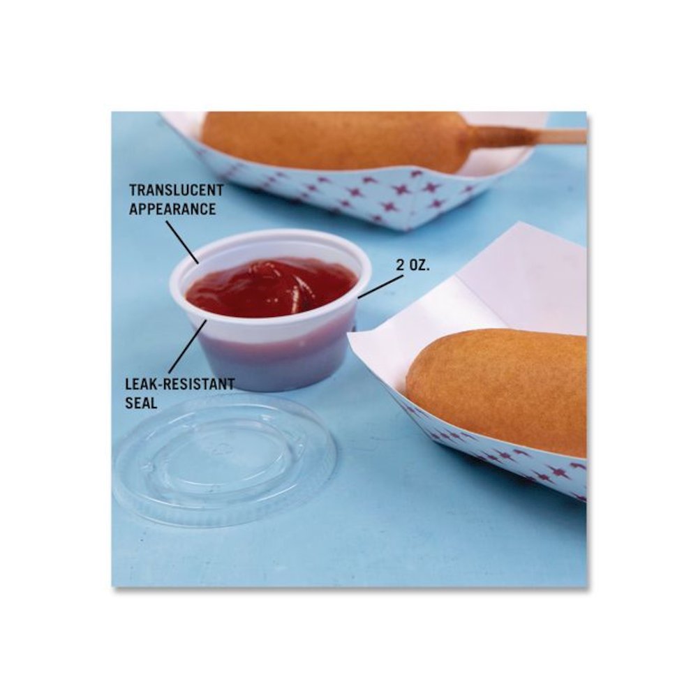 Portion Cups, 2 oz, Plastic, Clear, 250/Sleeve, 10 Sleeves/Carton. Picture 6