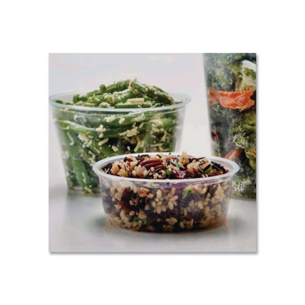 Microwavable Deli Containers, 16 oz, 4.6" Diameter x 3" h, Clear, Plastic, 500/Carton. Picture 4
