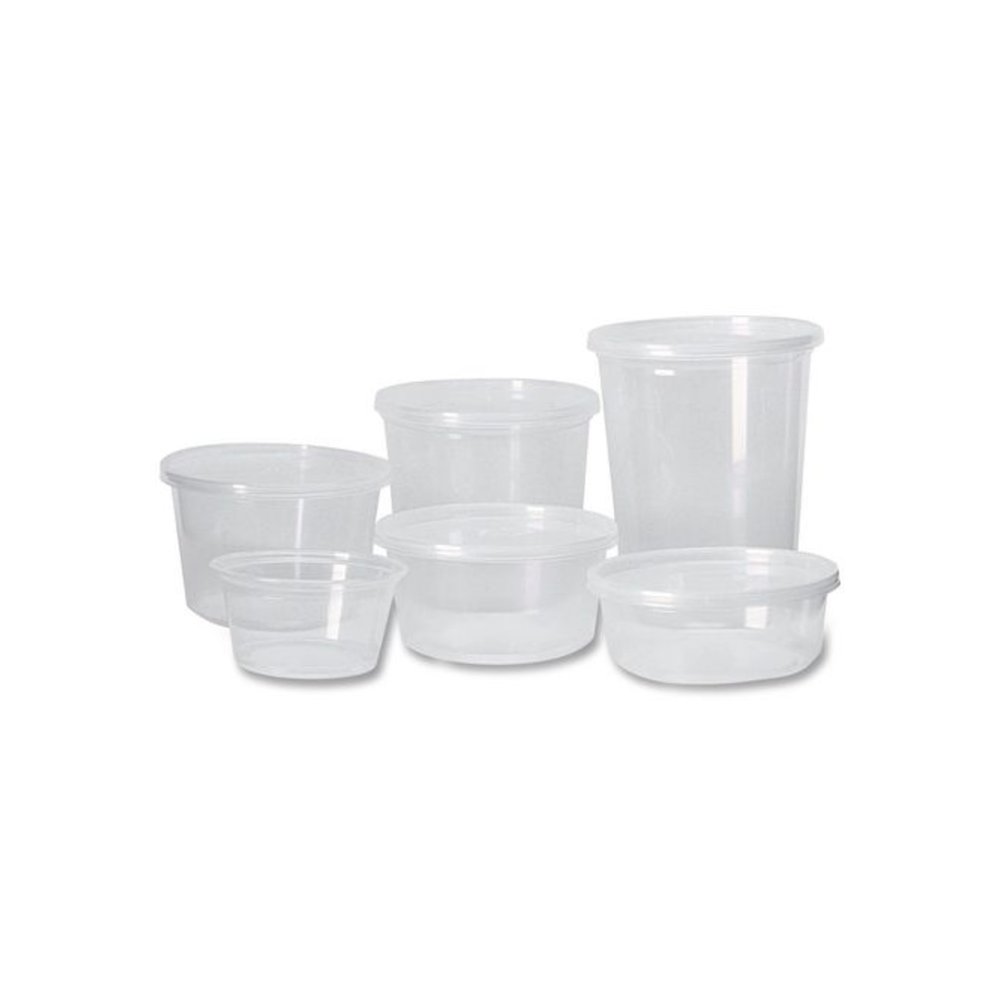 Microwavable Deli Containers, 32 oz, 4.6" Diameter x 5.6" h, Clear, Plastic, 500/Carton. Picture 3