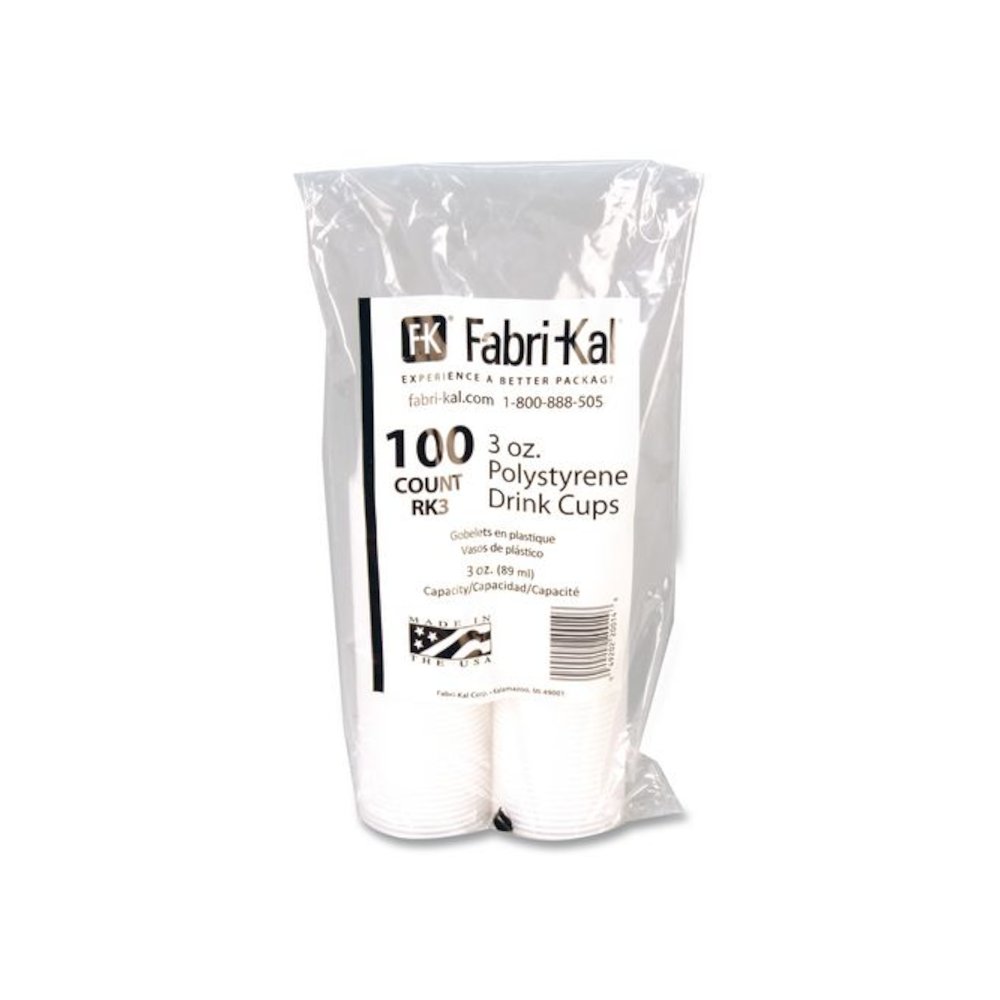 RK Crisscross Cold Drink Cups, 3 oz, Plastic, Clear, 100/Bag, 25 Bags/Carton. Picture 2