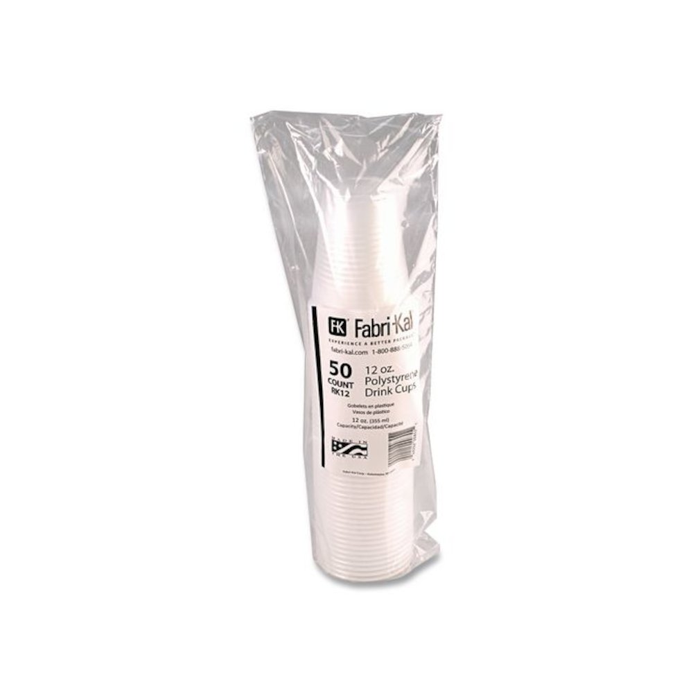 RK Ribbed Cold Drink Cups, 12 oz, Plastic, Translucent, 50/Sleeve, 20 Sleeves/Carton. Picture 2