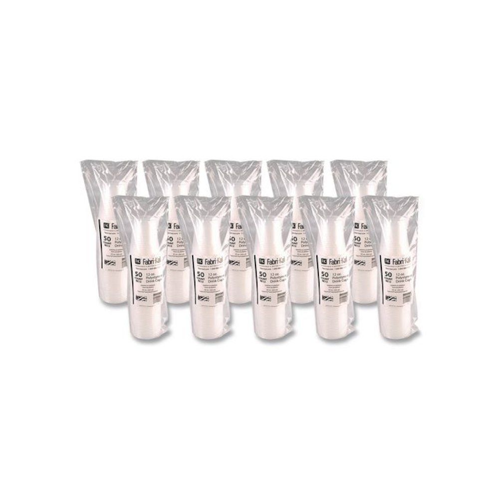 RK Ribbed Cold Drink Cups, 12 oz, Plastic, Translucent, 50/Sleeve, 20 Sleeves/Carton. Picture 3