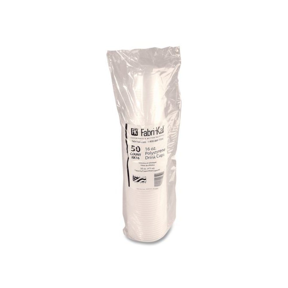 RK Ribbed Cold Drink Cups, 16 oz, Plastic, Translucent, 50/Sleeve, 20 Sleeves/Carton. Picture 2