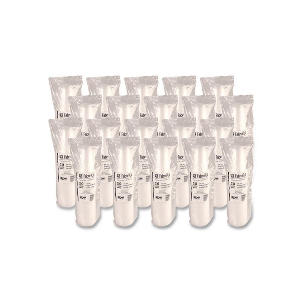 RK Ribbed Cold Drink Cups, 16 oz, Plastic, Translucent, 50/Sleeve, 20 Sleeves/Carton. Picture 3