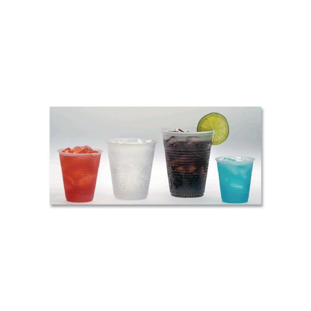 RK Ribbed Cold Drink Cups, 16 oz, Plastic, Translucent, 50/Sleeve, 20 Sleeves/Carton. Picture 4