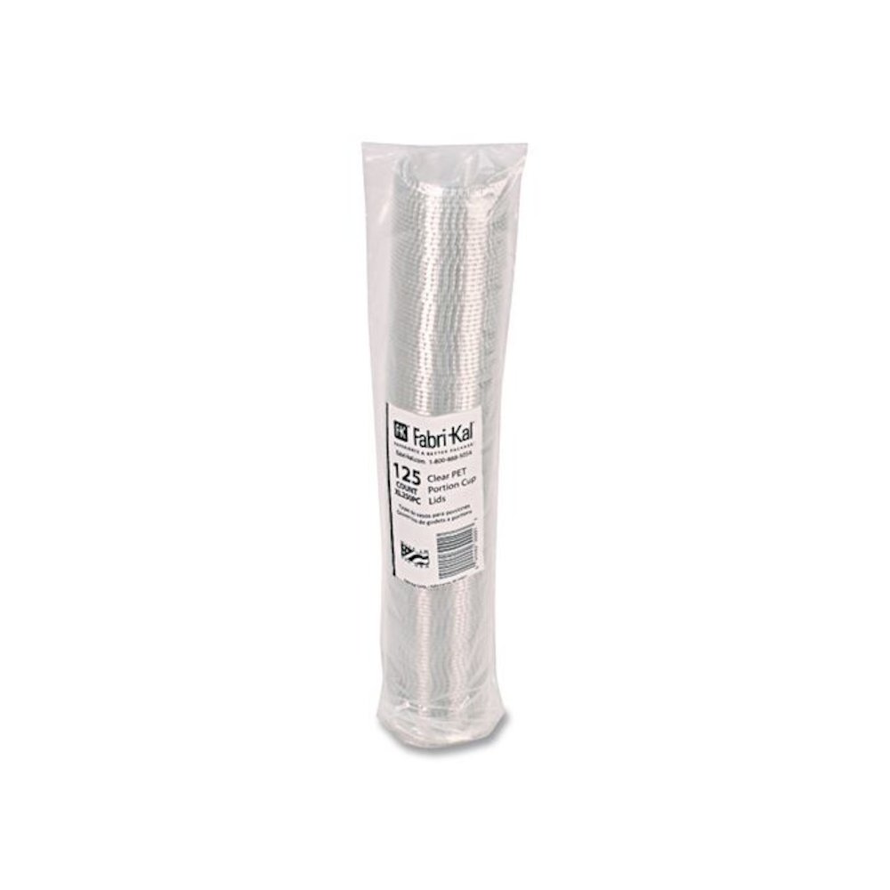 Portion Cup Lids, Fits 1.5 oz to 2.5 oz Portion Cups, Plastic, Clear, 125/Sleeve, 20 Sleeves/Carton. Picture 2
