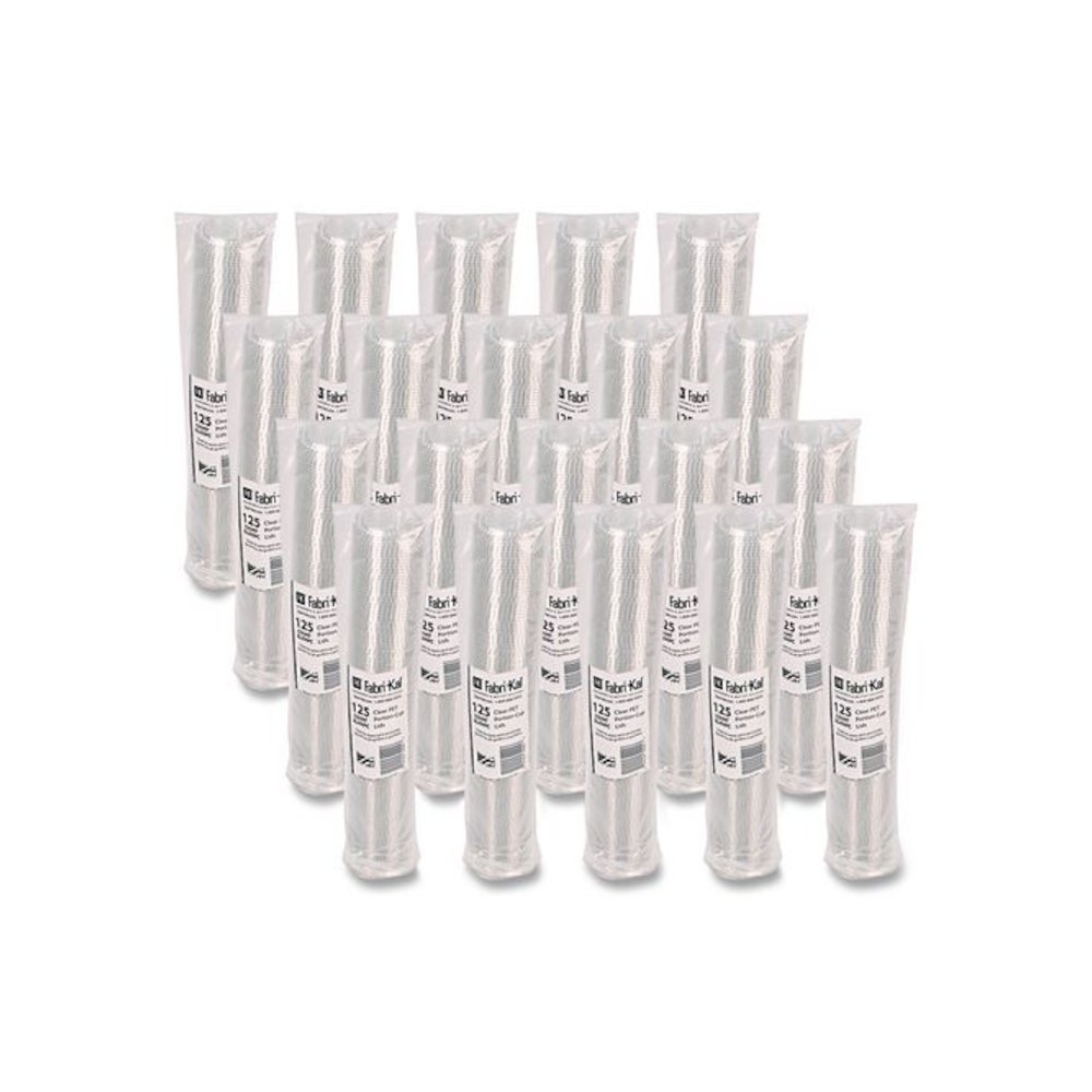 Portion Cup Lids, Fits 1.5 oz to 2.5 oz Portion Cups, Plastic, Clear, 125/Sleeve, 20 Sleeves/Carton. Picture 3