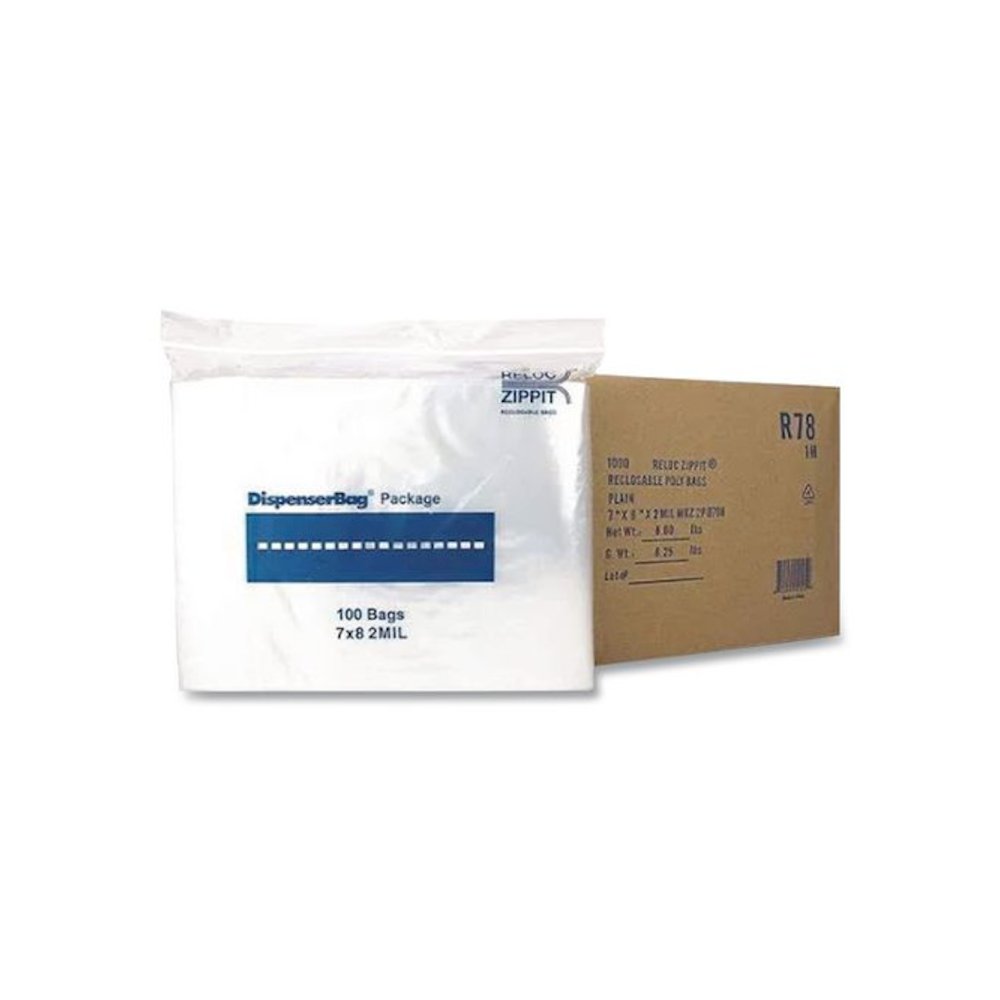 Plastic Zipper Bags, 32 oz, 7" x 8", Clear, 1,000 Bags/Box, 2 Boxes/Carton. Picture 3