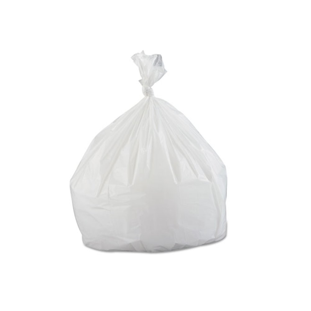 Low-Density Commercial Can Liners, 33 gal, 0.8 mil, 33" x 39", White, Interleaved Roll, 25 Bags/Roll, 6 Rolls/Carton. Picture 3