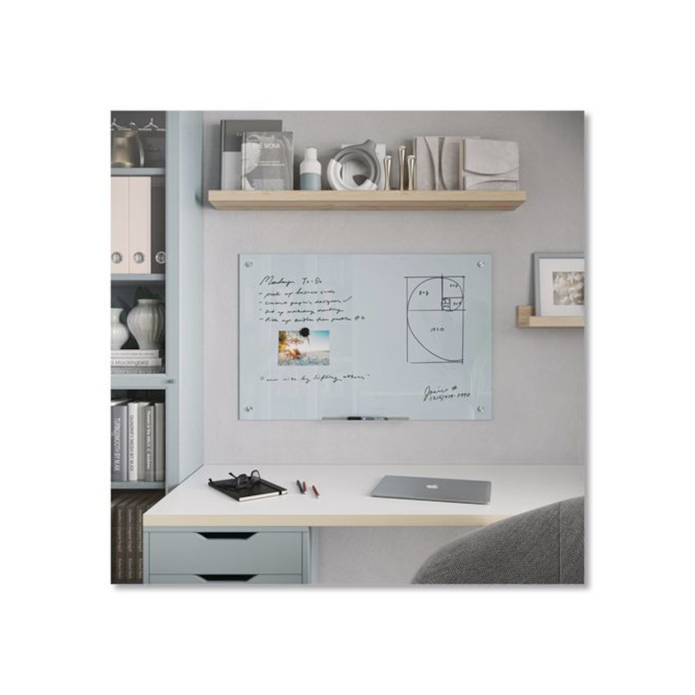 Magnetic Glass Dry Erase Board Value Pack, 36" x 24" (Actual Size: 35" x 23"), Frosted White Surface. Picture 6
